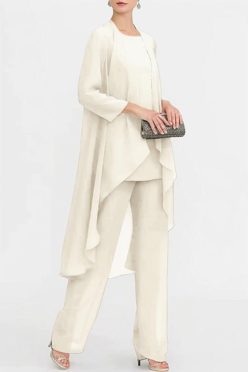 Three-Piece Floor Length Chiffon Mother Dress CM0074 - COCOMELODY