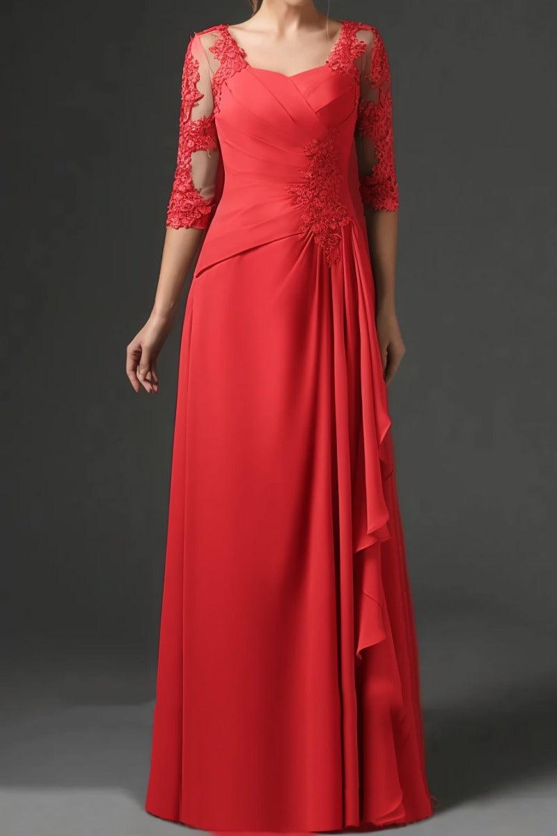 Sheath-Column Floor Length Chiffon Mother Dress CM0075 - COCOMELODY