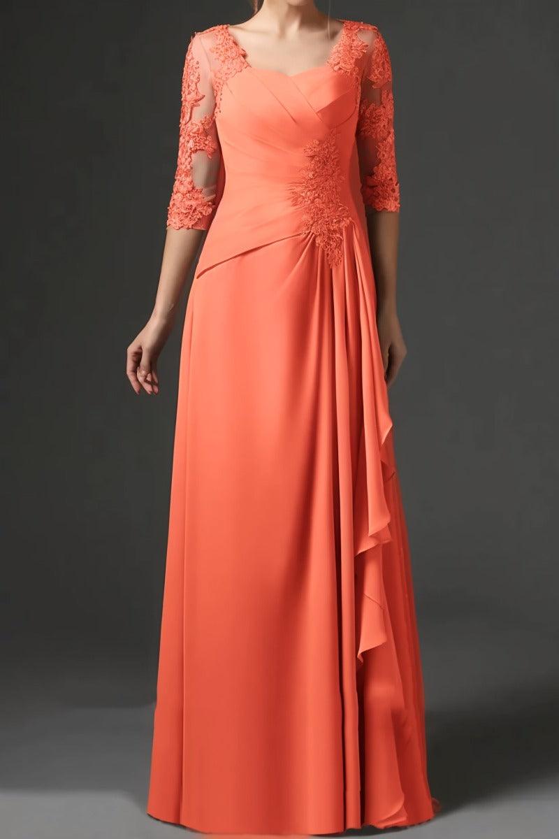 Sheath-Column Floor Length Chiffon Mother Dress CM0075 - COCOMELODY