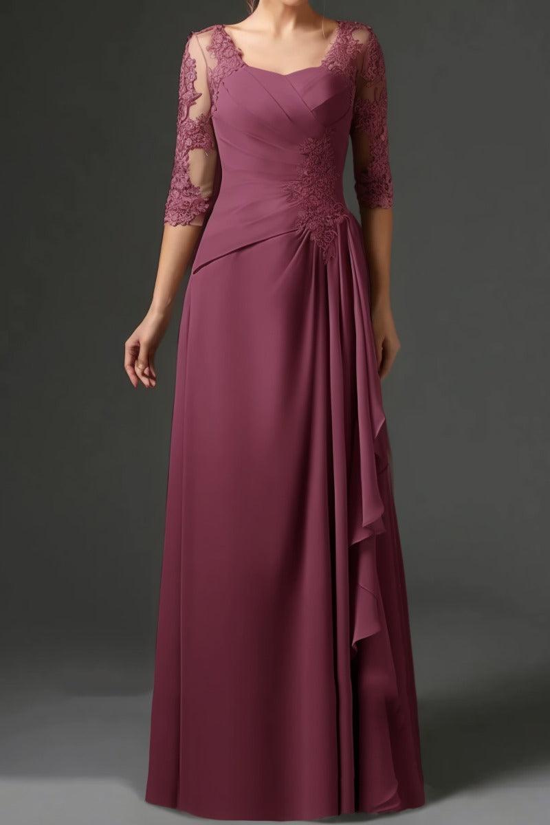 Sheath-Column Floor Length Chiffon Mother Dress CM0075 - COCOMELODY