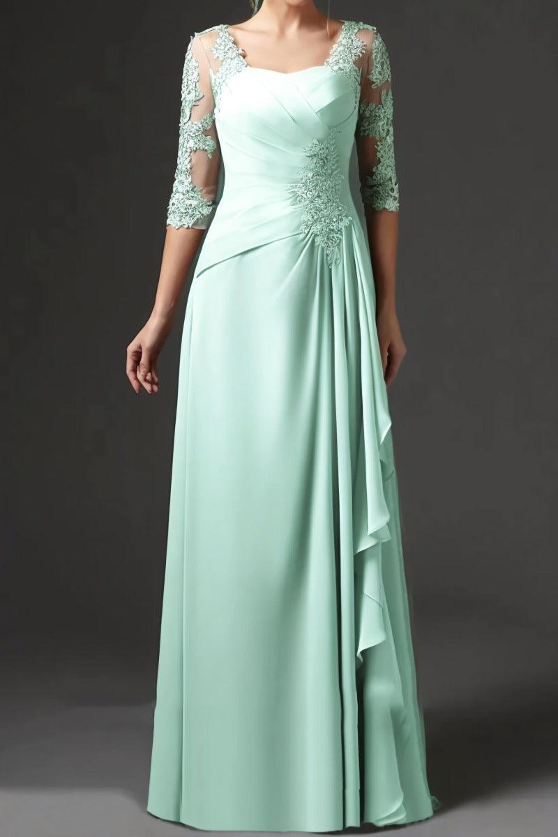 Sheath-Column Floor Length Chiffon Mother Dress CM0075 - COCOMELODY