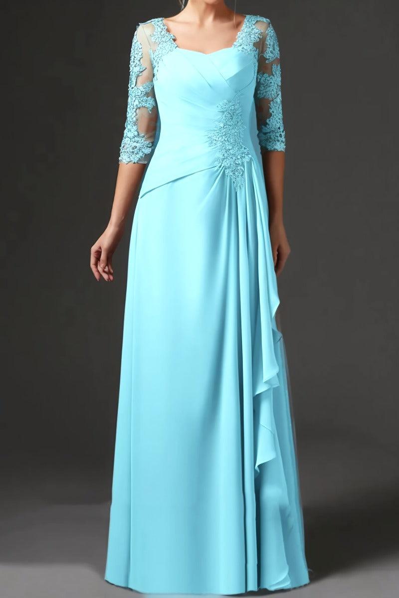 Sheath-Column Floor Length Chiffon Mother Dress CM0075 - COCOMELODY