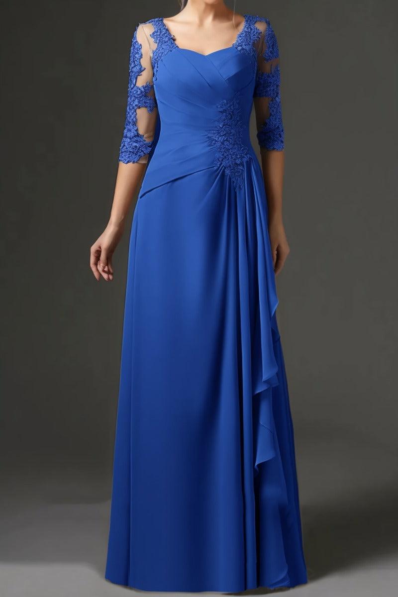 Sheath-Column Floor Length Chiffon Mother Dress CM0075 - COCOMELODY