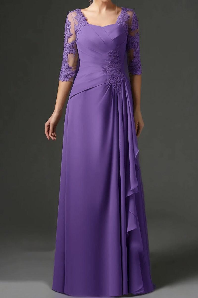 Sheath-Column Floor Length Chiffon Mother Dress CM0075 - COCOMELODY