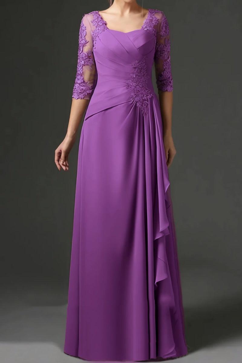Sheath-Column Floor Length Chiffon Mother Dress CM0075 - COCOMELODY