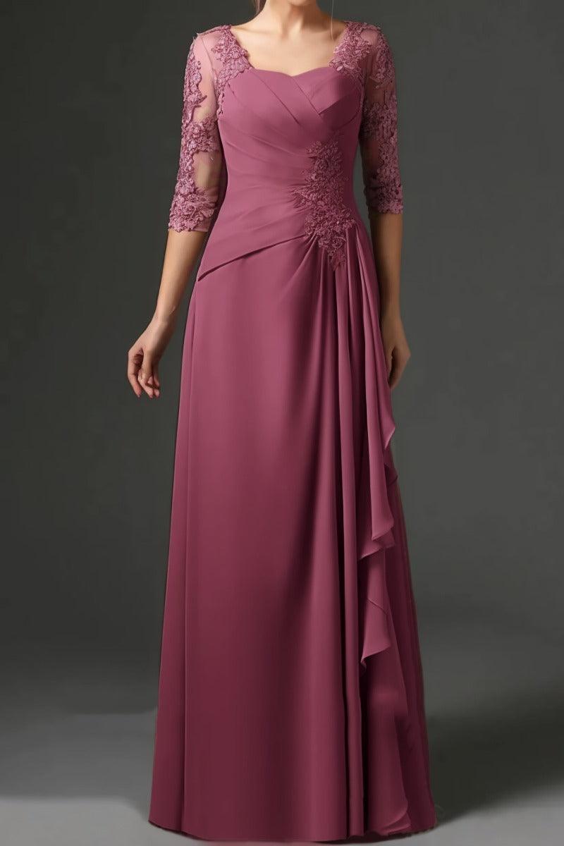 Sheath-Column Floor Length Chiffon Mother Dress CM0075 - COCOMELODY