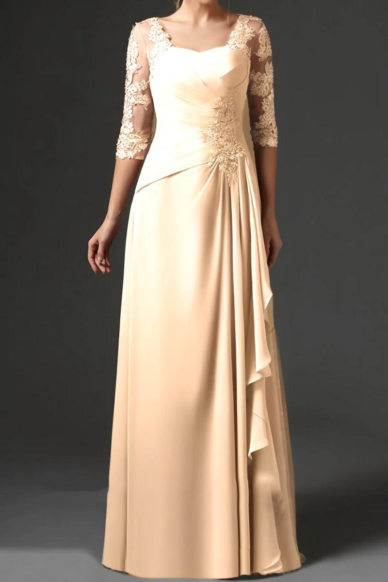 Sheath-Column Floor Length Chiffon Mother Dress CM0075 - COCOMELODY