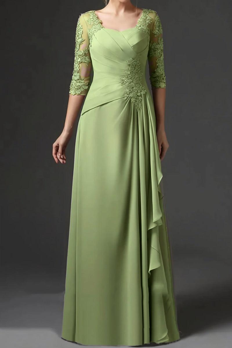 Sheath-Column Floor Length Chiffon Mother Dress CM0075 - COCOMELODY