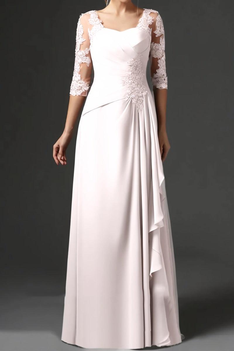 Sheath-Column Floor Length Chiffon Mother Dress CM0075 - COCOMELODY