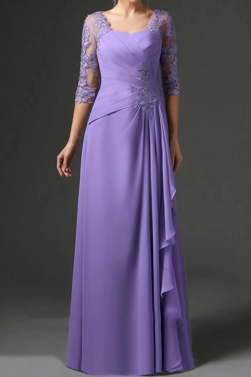 Sheath-Column Floor Length Chiffon Mother Dress CM0075 - COCOMELODY