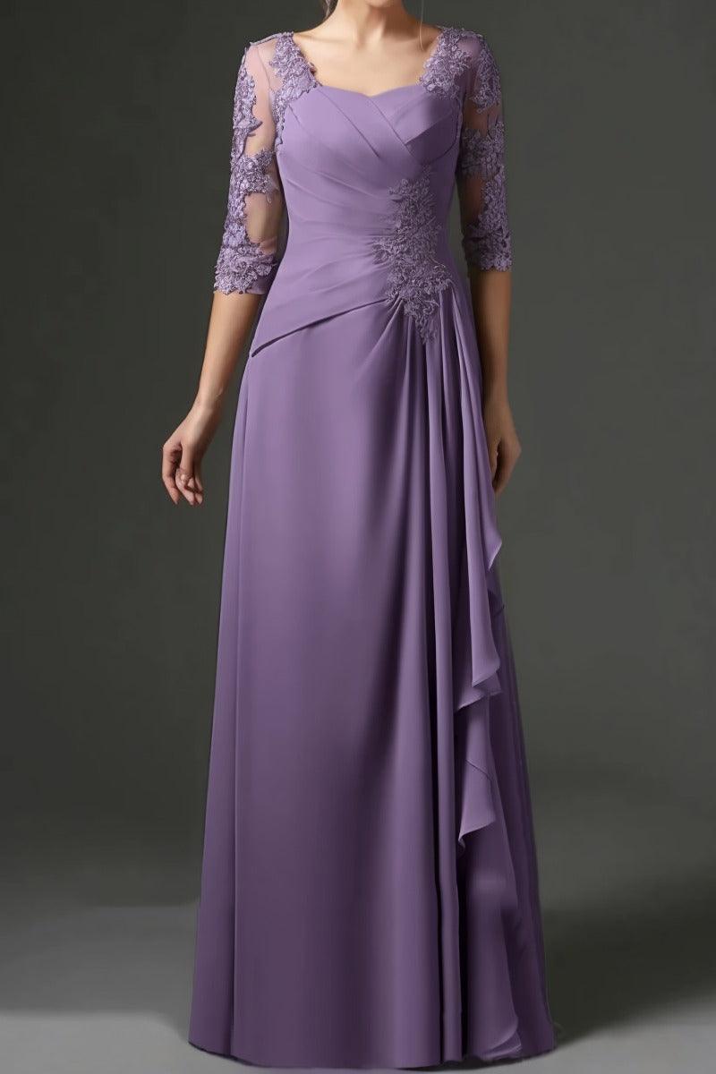 Sheath-Column Floor Length Chiffon Mother Dress CM0075 - COCOMELODY