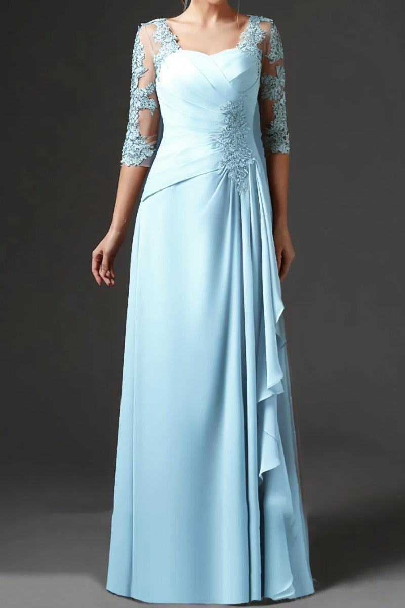 Sheath-Column Floor Length Chiffon Mother Dress CM0075 - COCOMELODY