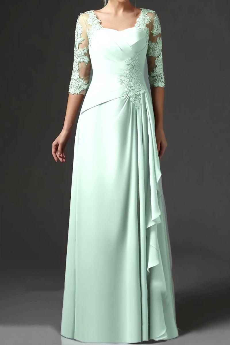 Sheath-Column Floor Length Chiffon Mother Dress CM0075 - COCOMELODY