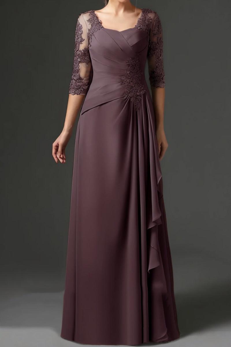 Sheath-Column Floor Length Chiffon Mother Dress CM0075 - COCOMELODY