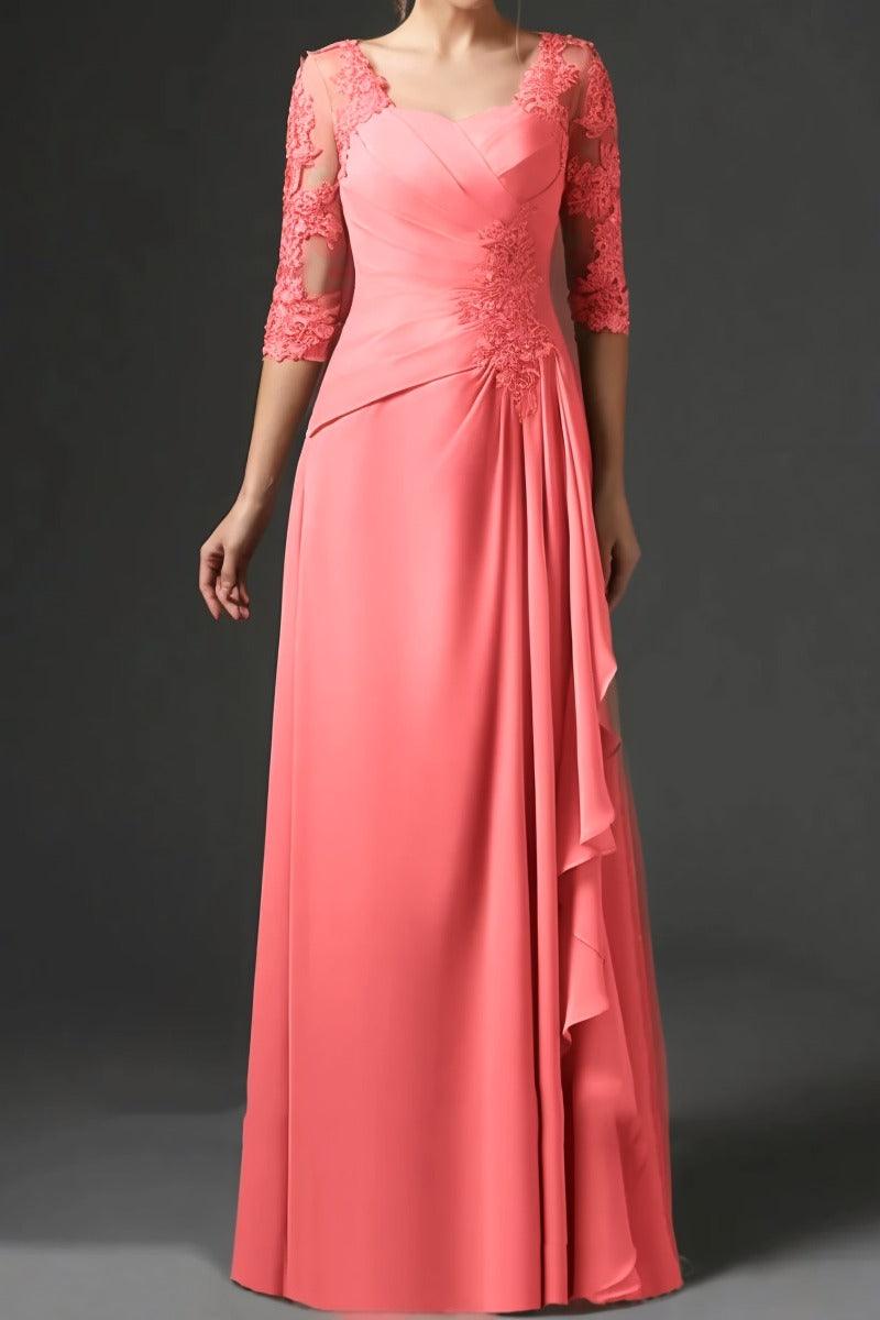 Sheath-Column Floor Length Chiffon Mother Dress CM0075 - COCOMELODY