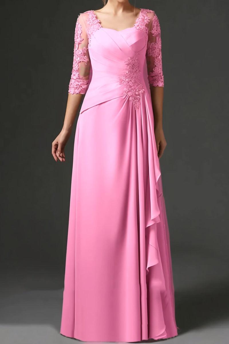 Sheath-Column Floor Length Chiffon Mother Dress CM0075 - COCOMELODY