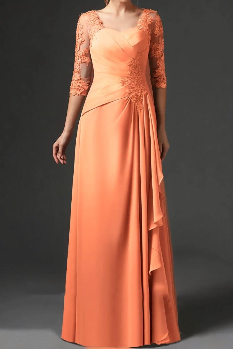 Sheath-Column Floor Length Chiffon Mother Dress CM0075 - COCOMELODY