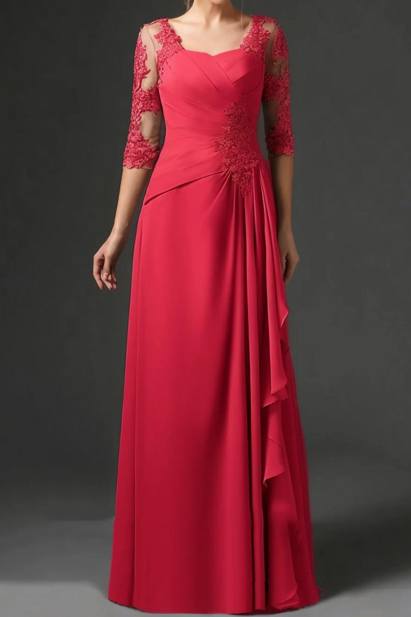 Sheath-Column Floor Length Chiffon Mother Dress CM0075 - COCOMELODY