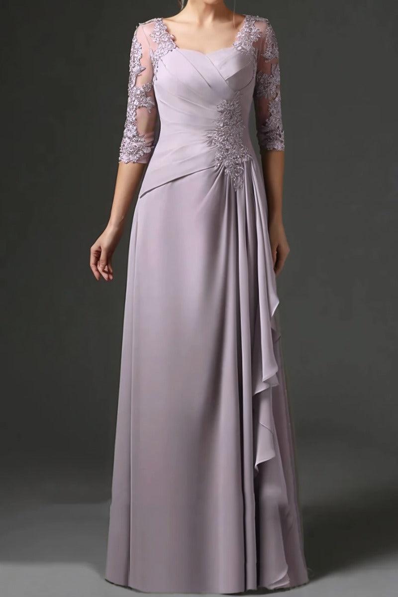 Sheath-Column Floor Length Chiffon Mother Dress CM0075 - COCOMELODY
