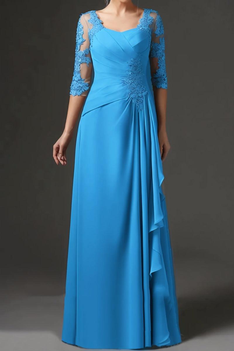 Sheath-Column Floor Length Chiffon Mother Dress CM0075 - COCOMELODY