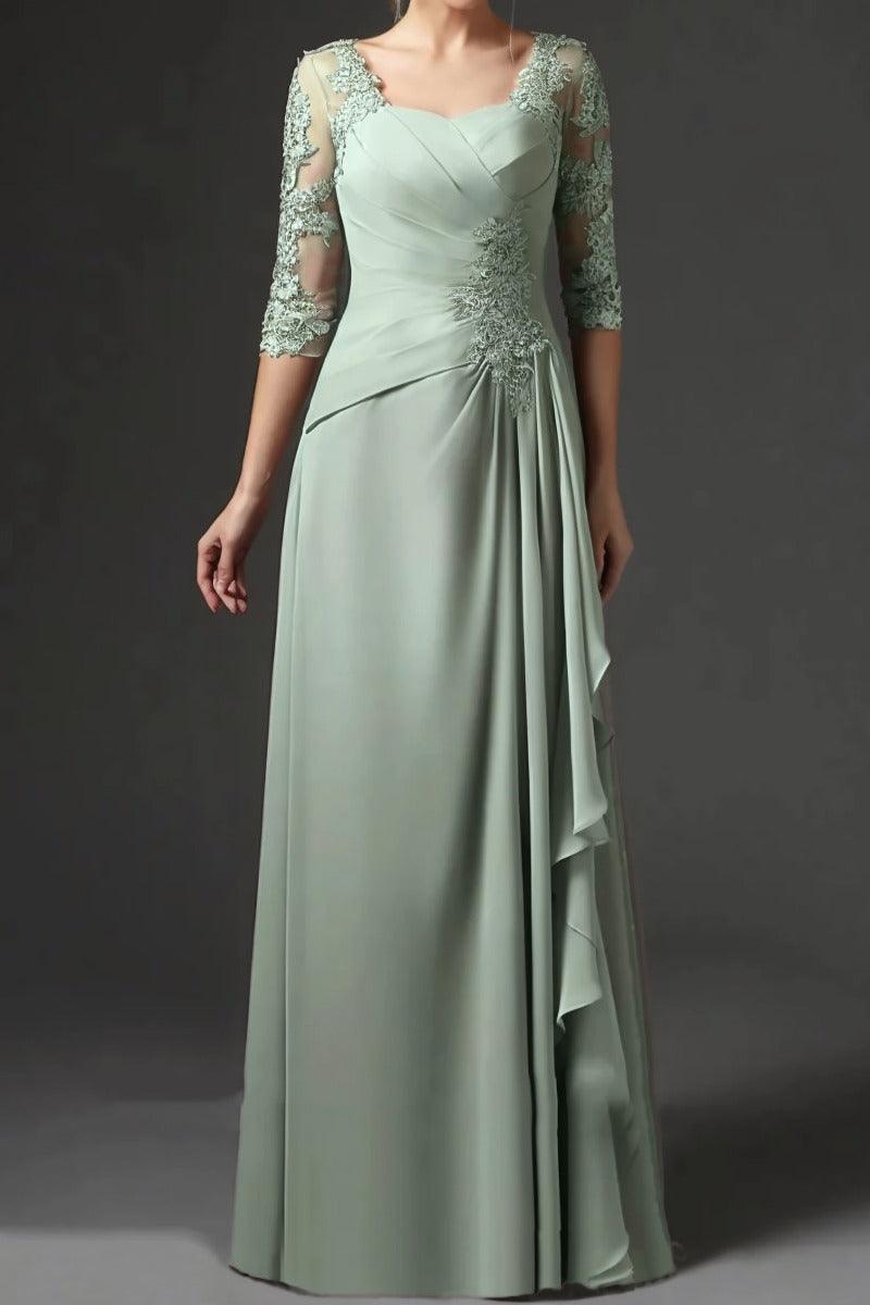 Sheath-Column Floor Length Chiffon Mother Dress CM0075 - COCOMELODY