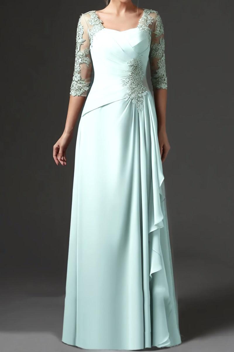 Sheath-Column Floor Length Chiffon Mother Dress CM0075 - COCOMELODY