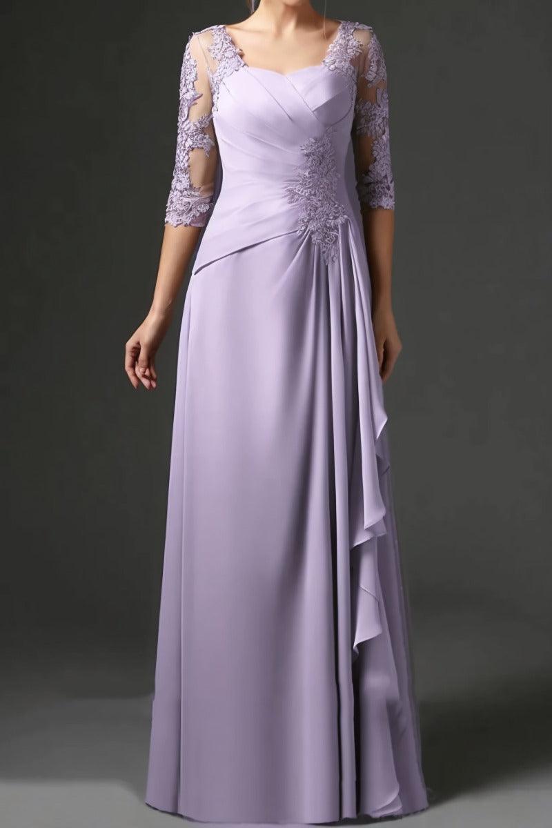 Sheath-Column Floor Length Chiffon Mother Dress CM0075 - COCOMELODY