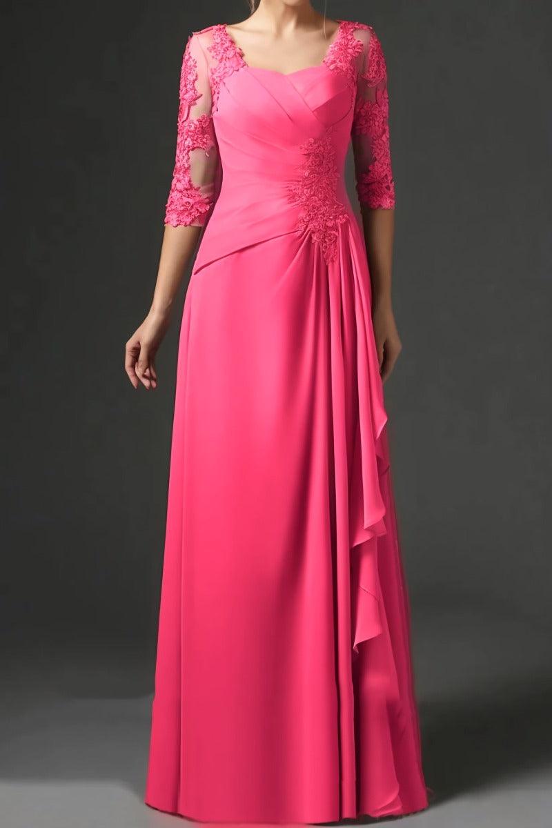 Sheath-Column Floor Length Chiffon Mother Dress CM0075 - COCOMELODY