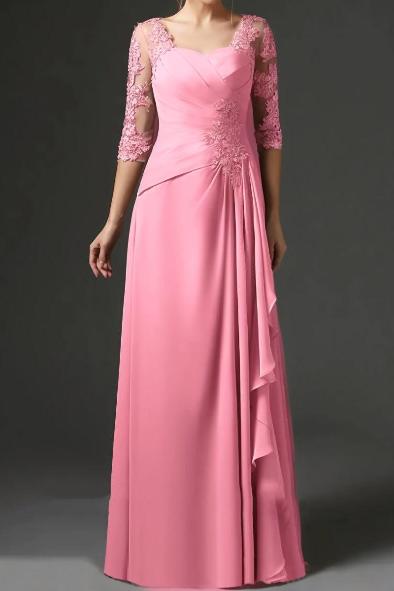 Sheath-Column Floor Length Chiffon Mother Dress CM0075 - COCOMELODY