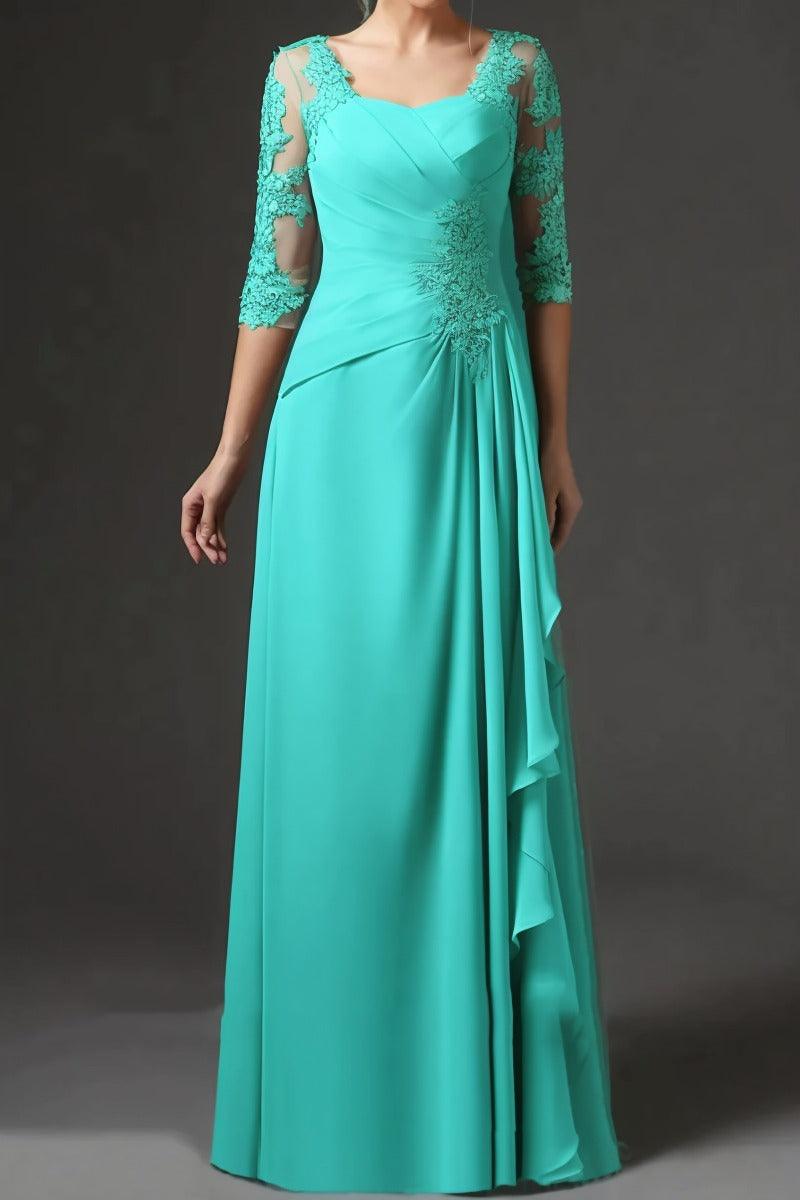 Sheath-Column Floor Length Chiffon Mother Dress CM0075 - COCOMELODY