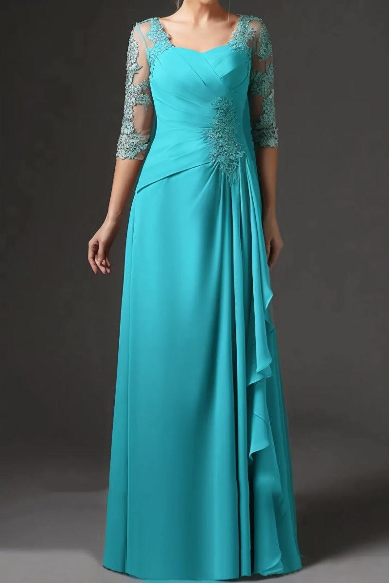 Sheath-Column Floor Length Chiffon Mother Dress CM0075 - COCOMELODY