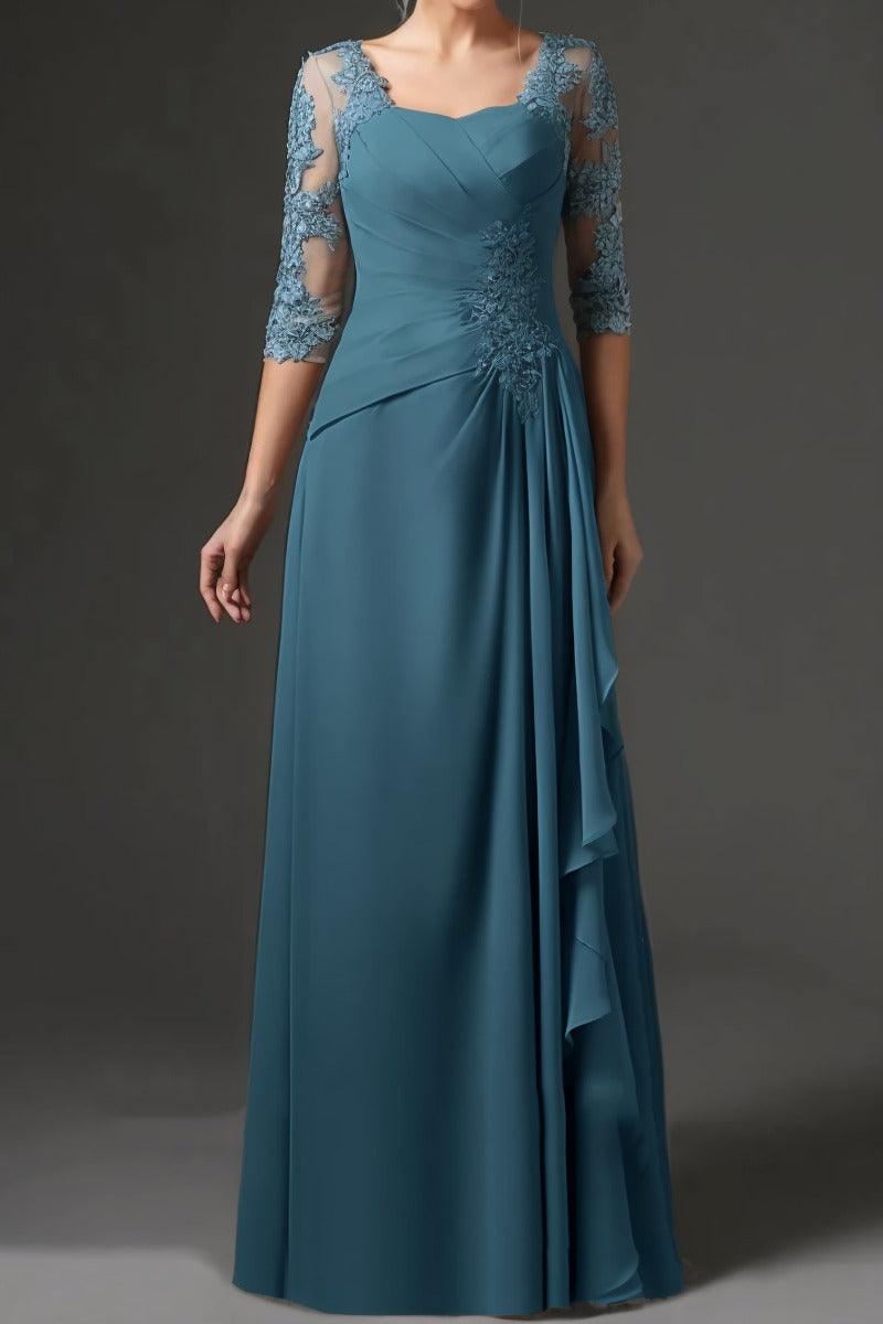 Sheath-Column Floor Length Chiffon Mother Dress CM0075 - COCOMELODY