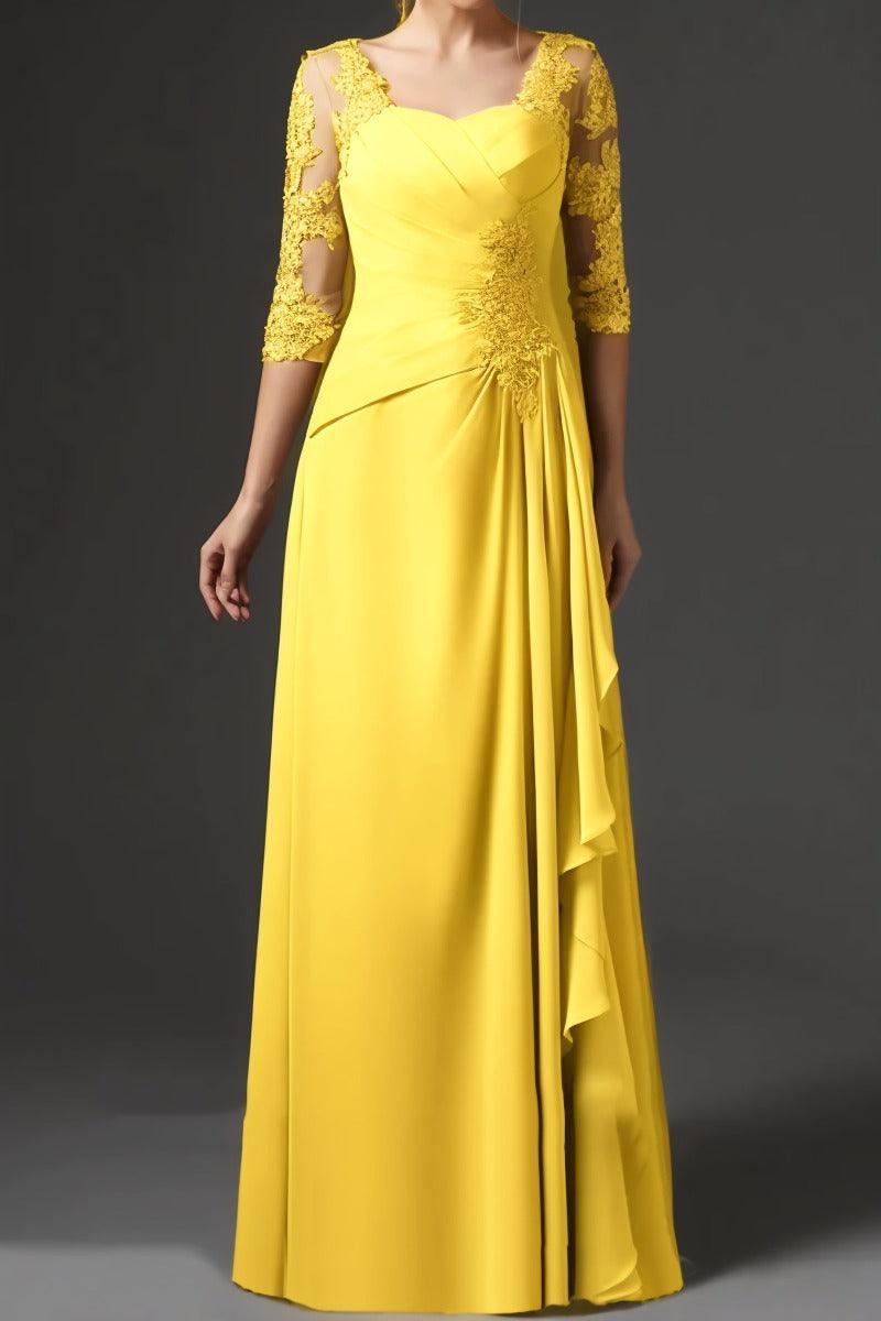 Sheath-Column Floor Length Chiffon Mother Dress CM0075 - COCOMELODY