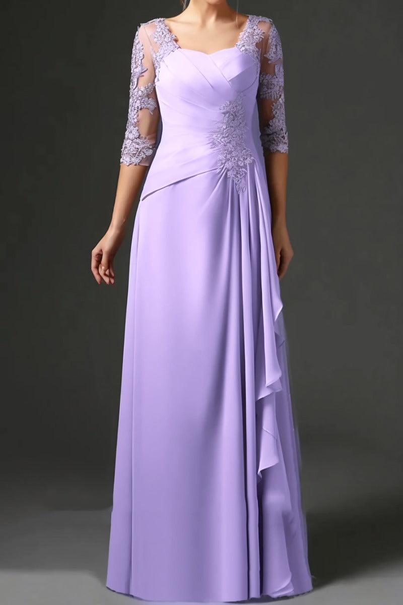 Sheath-Column Floor Length Chiffon Mother Dress CM0075 - COCOMELODY