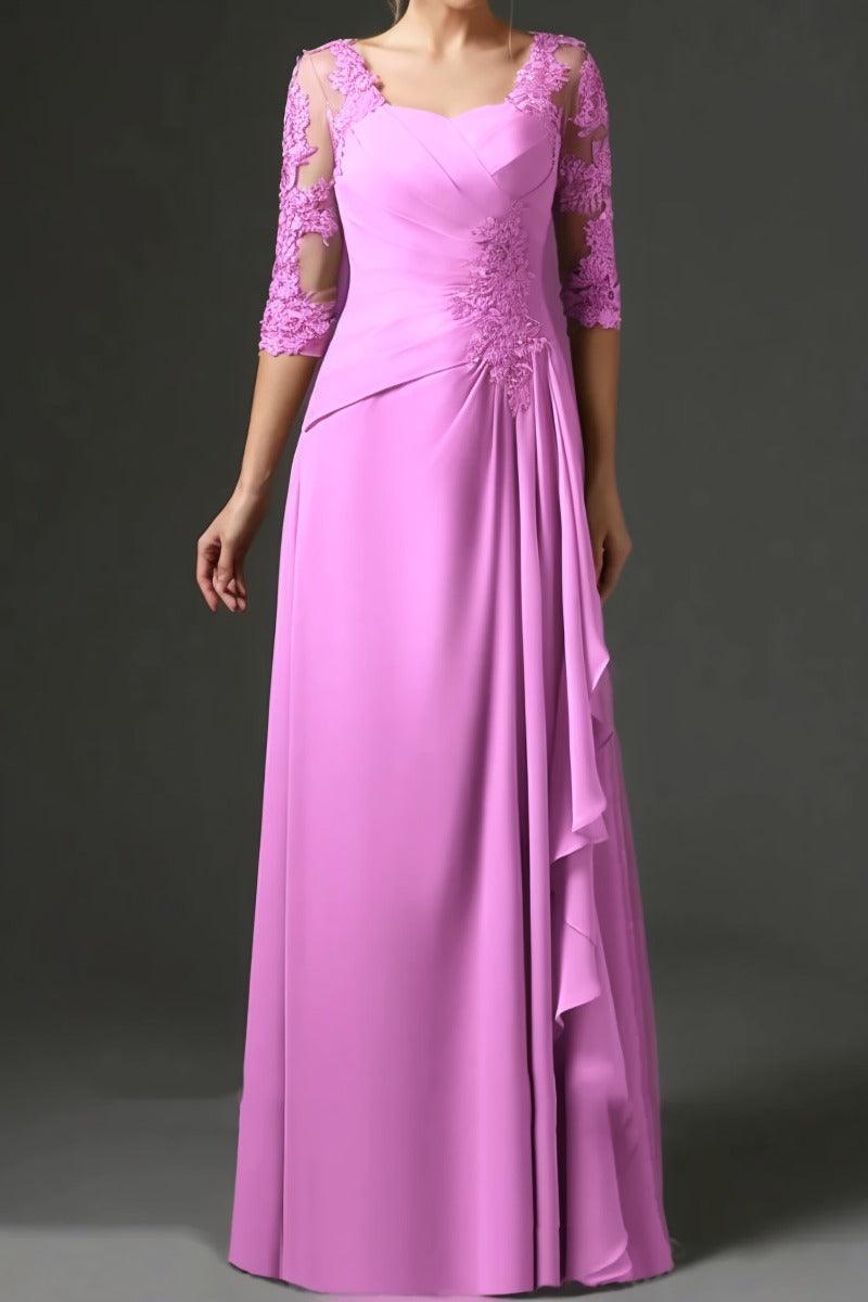 Sheath-Column Floor Length Chiffon Mother Dress CM0075 - COCOMELODY