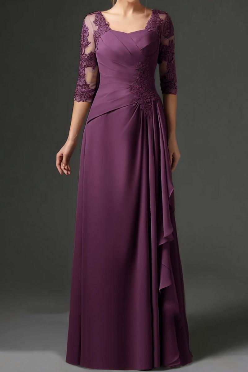 Sheath-Column Floor Length Chiffon Mother Dress CM0075 - COCOMELODY