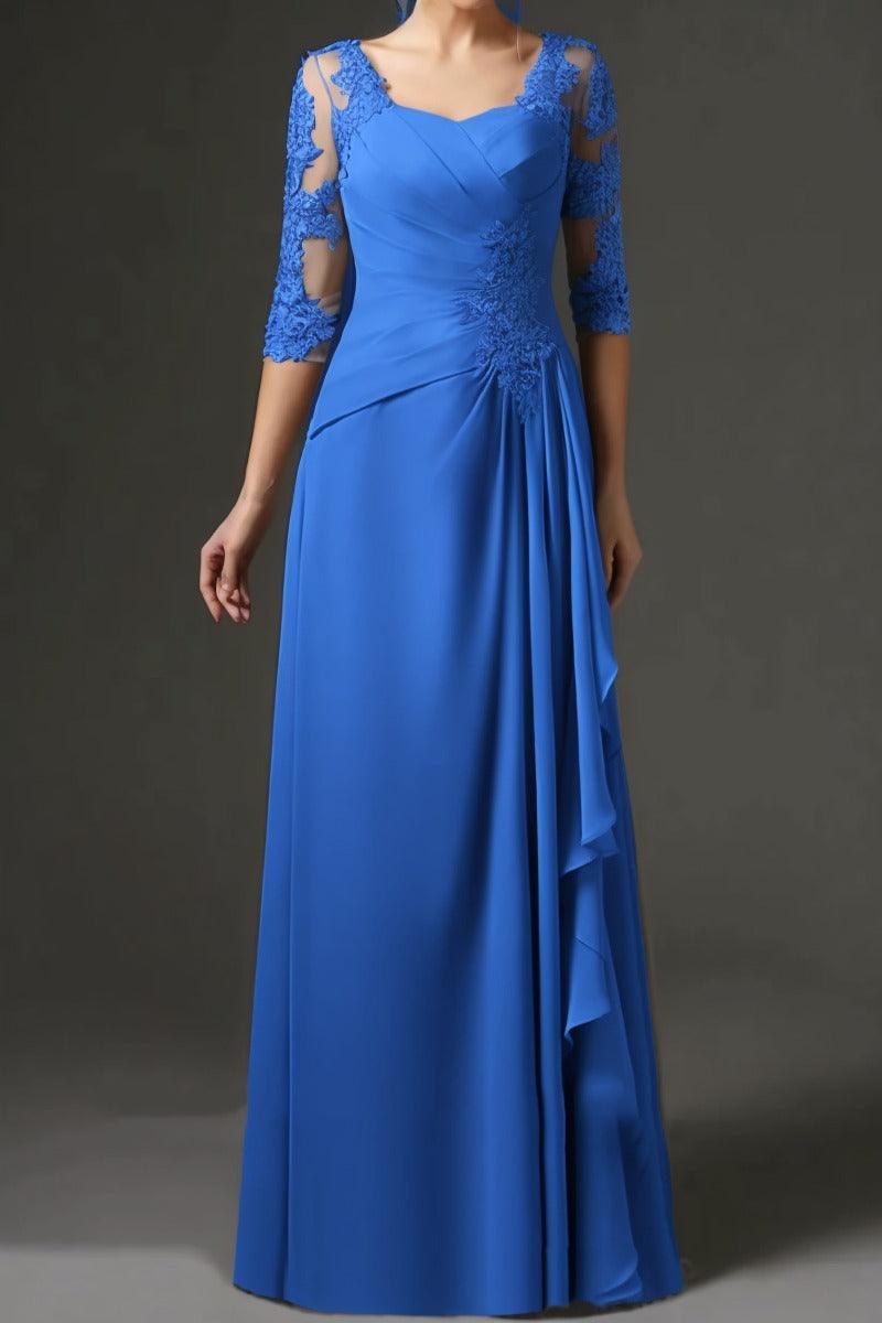 Sheath-Column Floor Length Chiffon Mother Dress CM0075 - COCOMELODY