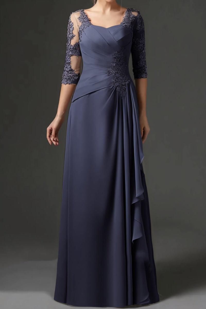 Sheath-Column Floor Length Chiffon Mother Dress CM0075 - COCOMELODY