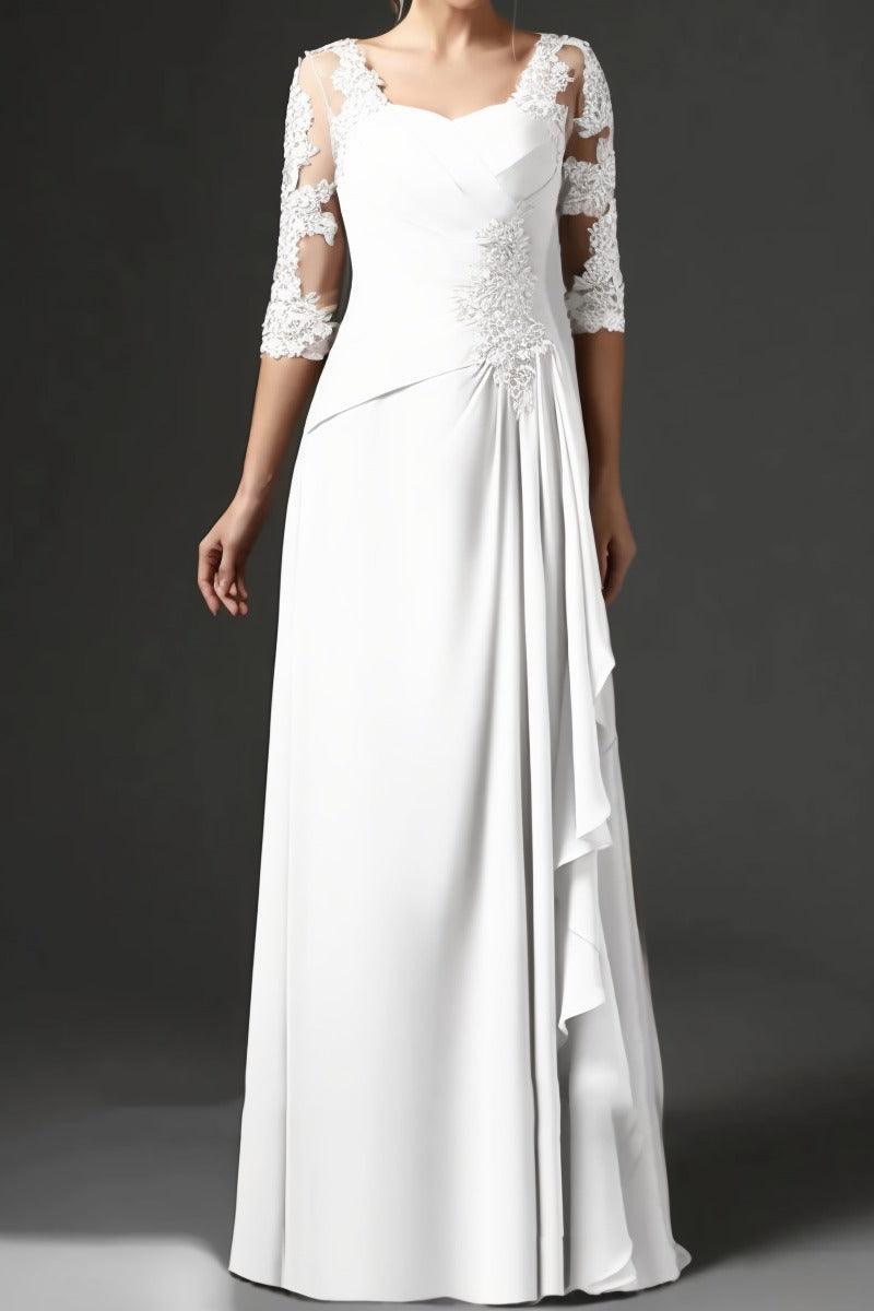 Sheath-Column Floor Length Chiffon Mother Dress CM0075 - COCOMELODY