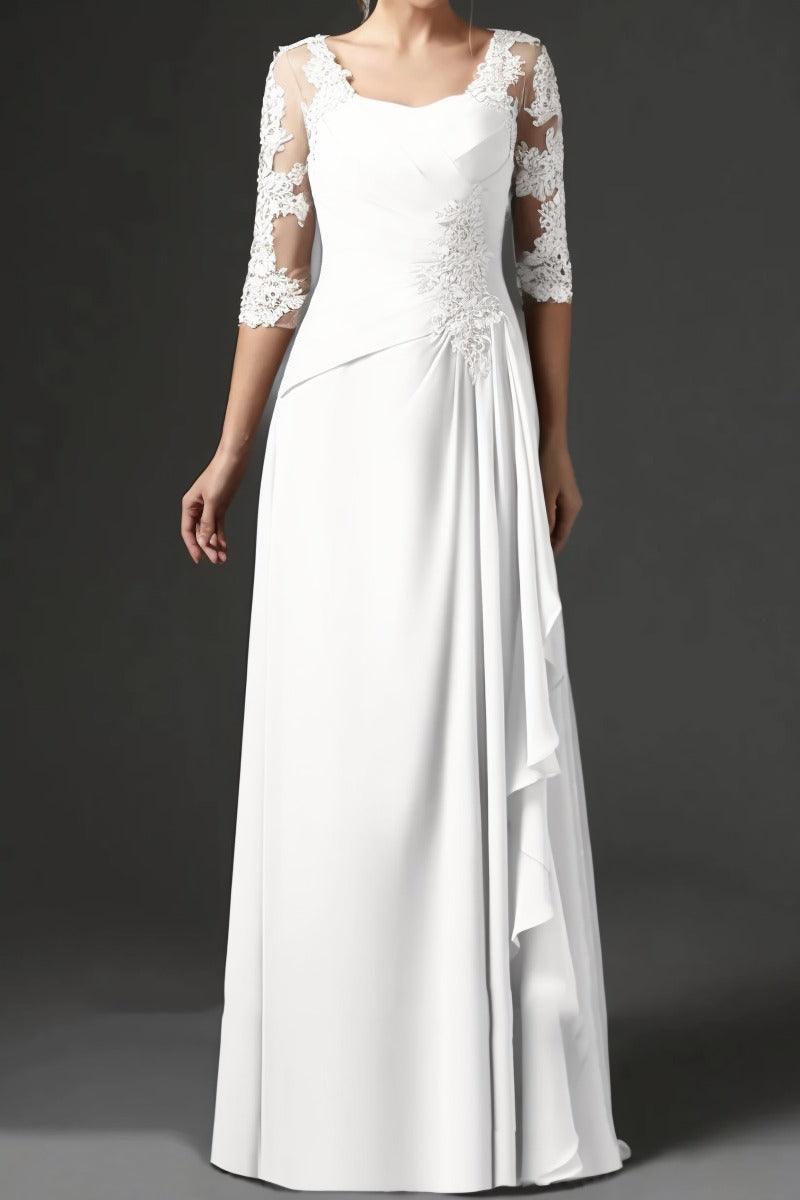 Sheath-Column Floor Length Chiffon Mother Dress CM0075 - COCOMELODY
