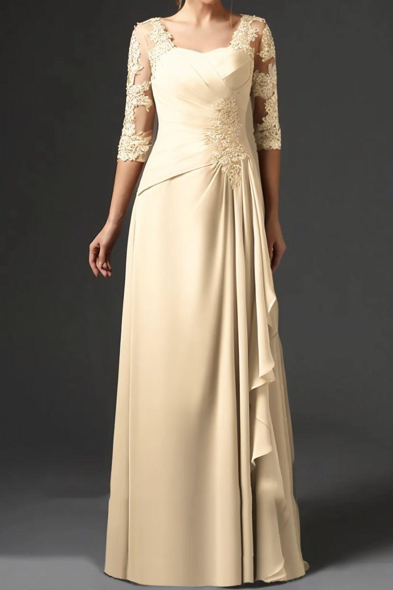 Sheath-Column Floor Length Chiffon Mother Dress CM0075 - COCOMELODY
