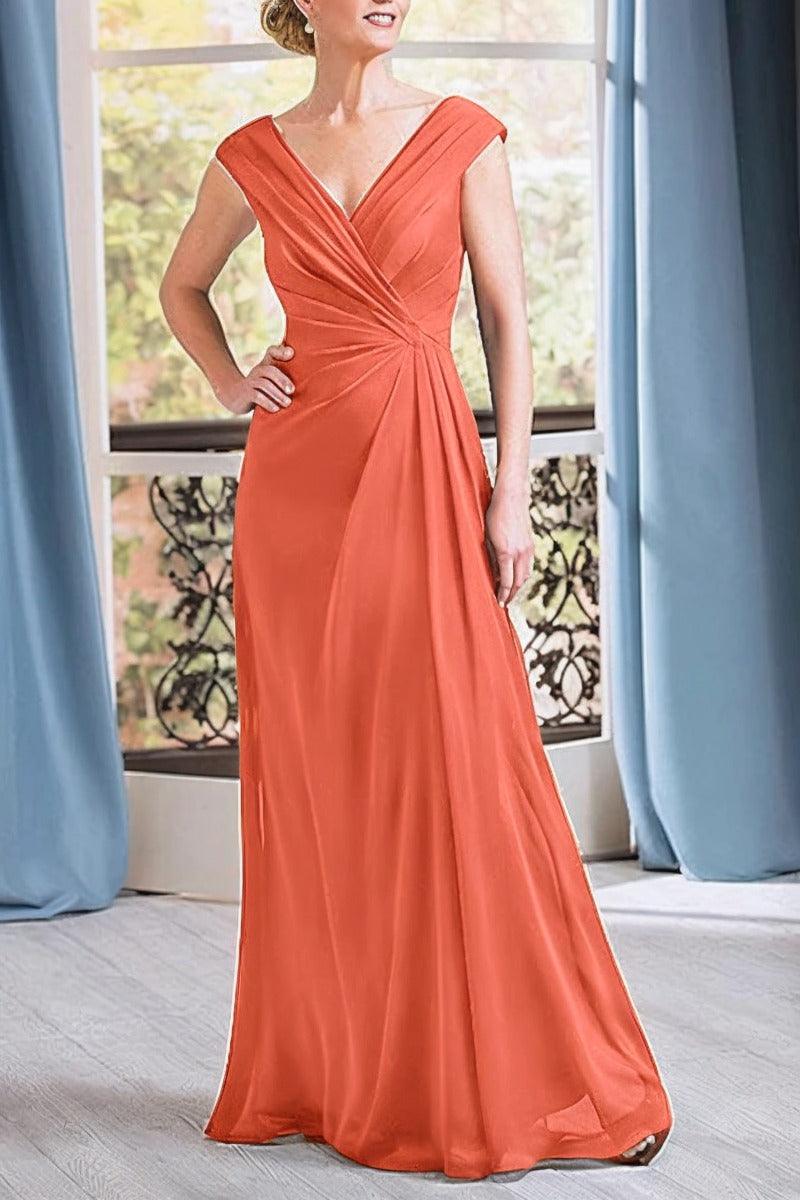 A-Line Floor Length Chiffon Mother Dress CM0076 - COCOMELODY