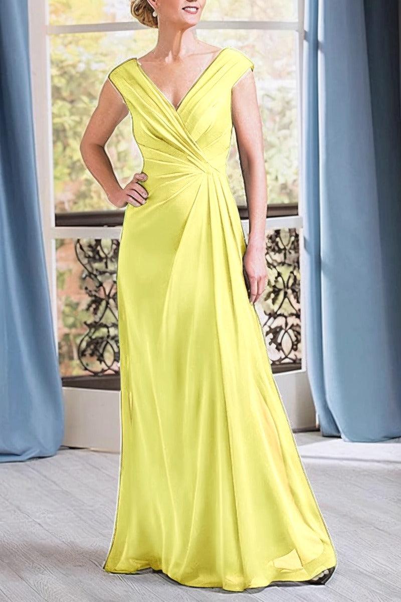 A-Line Floor Length Chiffon Mother Dress CM0076 - COCOMELODY