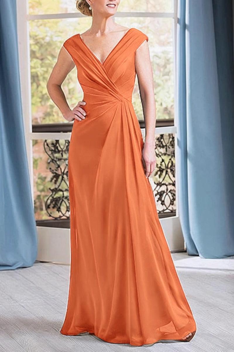 A-Line Floor Length Chiffon Mother Dress CM0076 - COCOMELODY