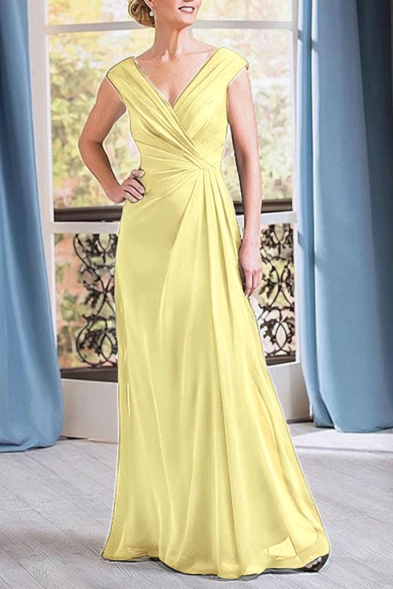 A-Line Floor Length Chiffon Mother Dress CM0076 - COCOMELODY