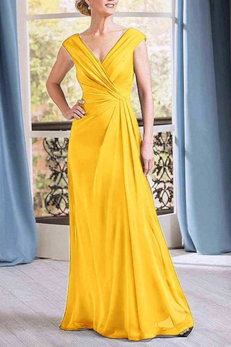 A-Line Floor Length Chiffon Mother Dress CM0076 - COCOMELODY