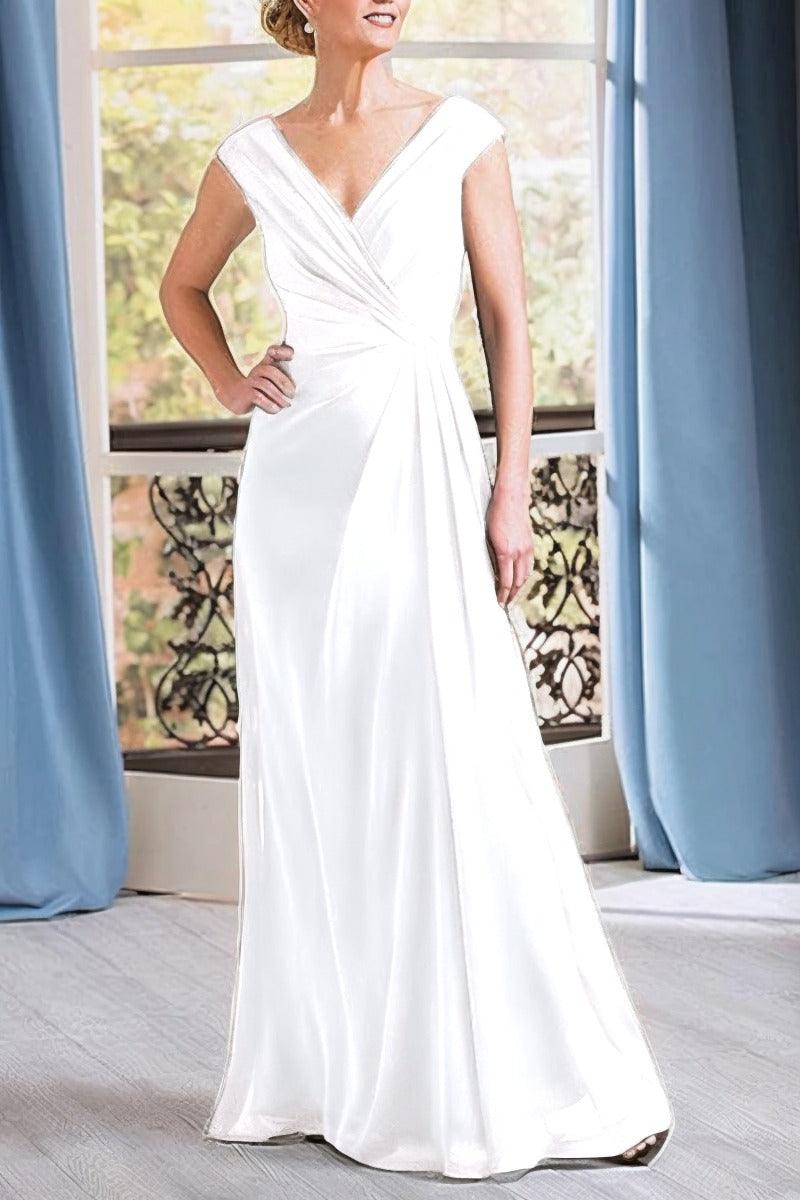 A-Line Floor Length Chiffon Mother Dress CM0076 - COCOMELODY