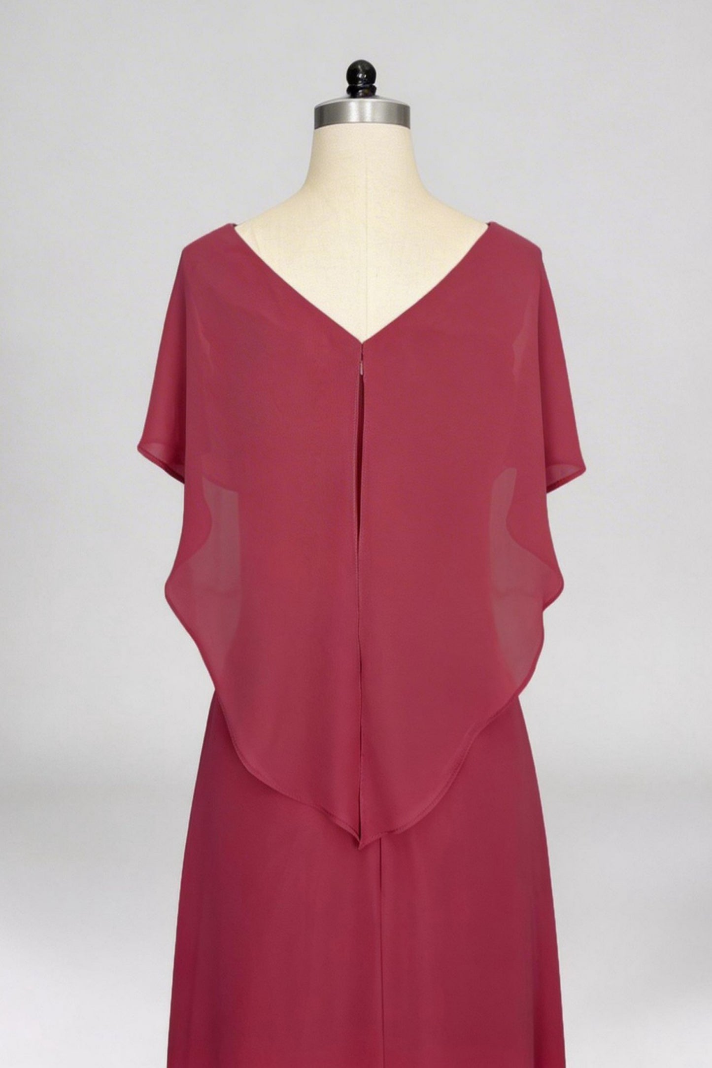 A-Line Sweep-Brush Train Chiffon Mother Dress CM0080