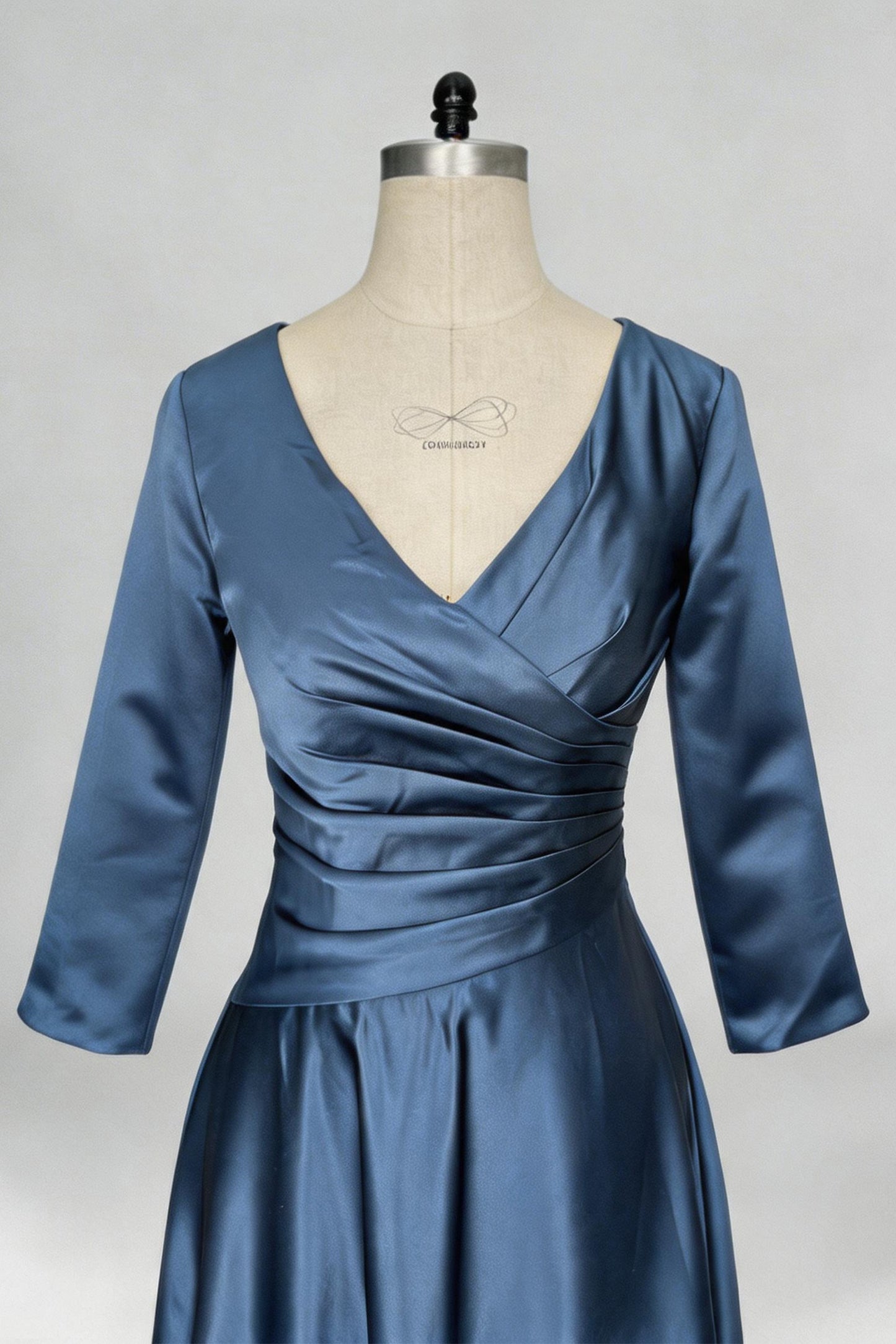 A-Line Tea Length Satin Mother Dress CM0081