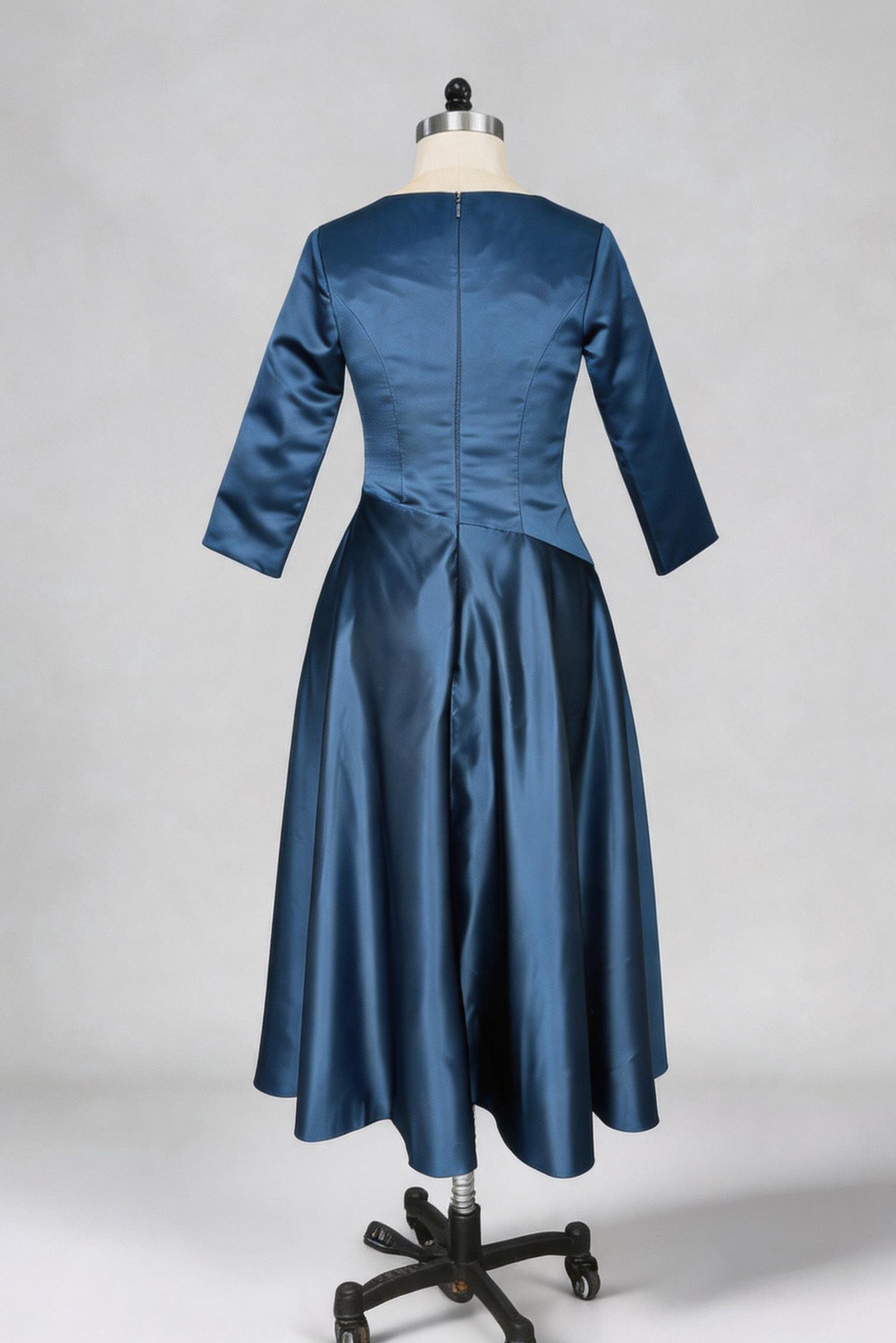 Mother of the Bride Dress A-Line Tea Length Satin V-Neck Pleated 2026 Formal Gown COCOMELODY CM0081, Tawny Mother of the Bride Dress A-Line Tea Length Satin V-Neck Pleated 2026 Formal Gown COCOMELODY CM0081, Tawny